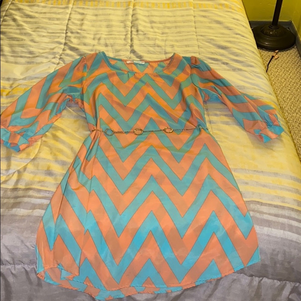 Color me red chevron midi dress